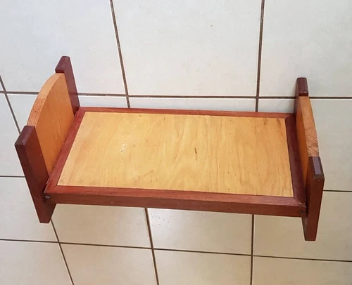 Hand Made Solid Wood Doll Bed 19.5" long by 10.5" wide