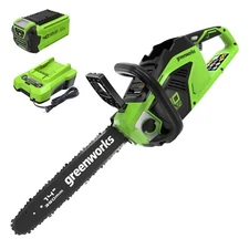 Greenworks 40V 14 inch Brushless Chainsaw 1500W w/ 2.5Ah Battery and 2A Charger