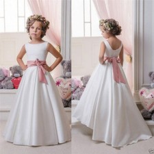 Long Girl's First Communion Dress Kid Birthday Party Prom Flower Girl Dresses