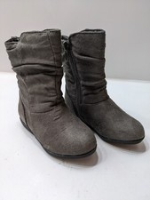 Hot Tomato Girl's Toddler Sz 5 M Suede Boots w/ Zipper Taupe