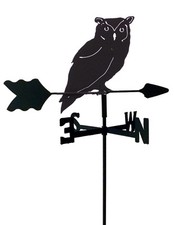 OWL GARDEN STYLE WEATHERVANE BLACK WROUGHT IRON LOOK MADE IN USA TLS1064IN