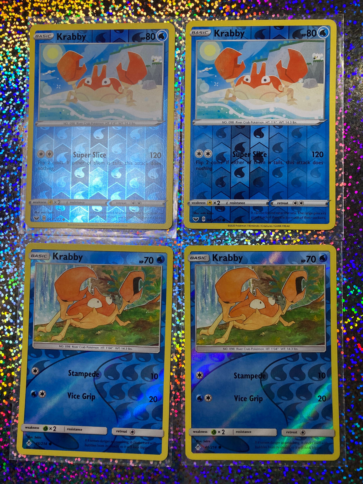 Pokemon TCG Reverse Holo Krabby: Unbroken Bonds 46/214; Sword & Shield 043/202