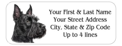 150 Scottish Terrier Scottie Dog Mailing Return Address Labels   1 x 2 5/8 in.