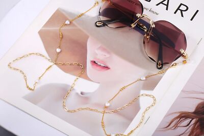 18K Gold Eyeglass Chain Sunglasses Strap Reading Glasses Retainer