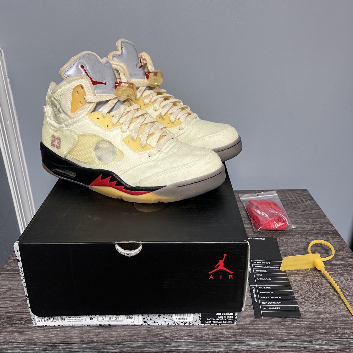 Air Jordan 5 SP x Off-White Sail Mens Sz 9.5 DH8565-100 OG Air Jordan 5 SP x Off-White Sail Mens Sz 9.5 DH8565-100 OG