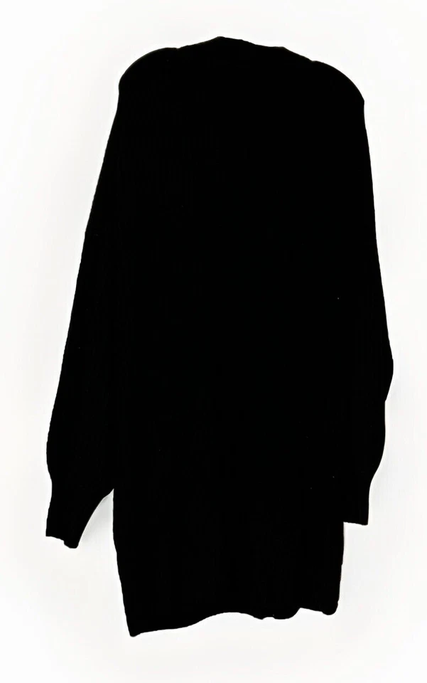 Cardigã feminino French Connection costela gola V longo botão para baixo preto 8-10 M novo com etiquetas - Imagem 2 de 4