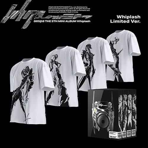 AESPA 5th Mini Album Whiplash Limited Ver CD+Book+5p Card+T-shirts+F.Poster+Gift
