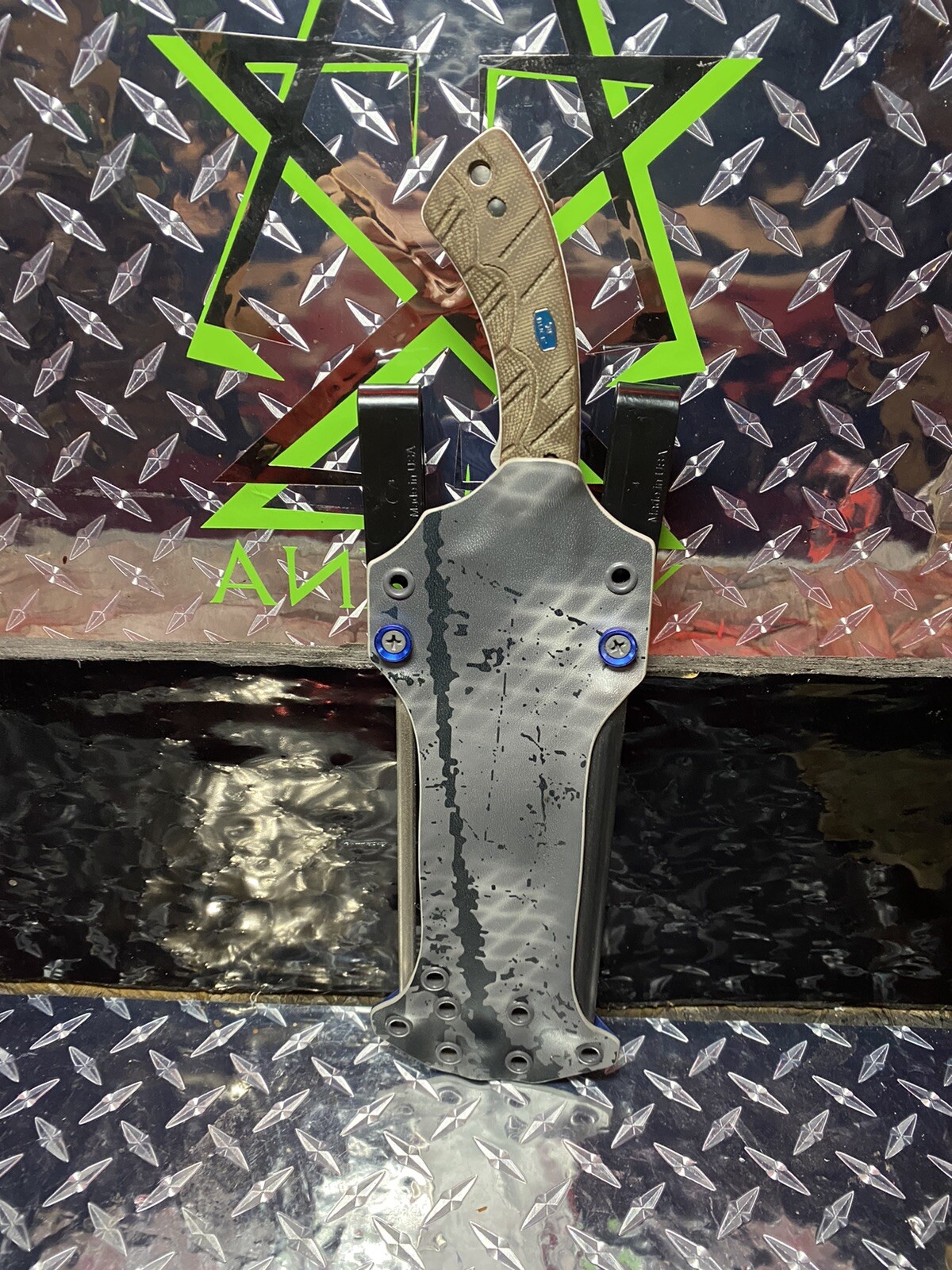 Buck 535 Moose Skinner Kydex Sheath W/ Ferro Rod &400grit (Knife Not