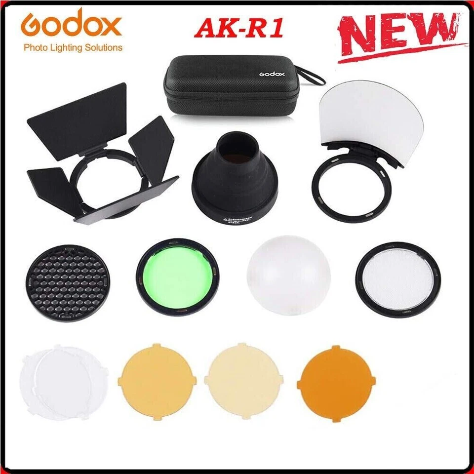 Godox AK-R1 Rundkopf Blitzlicht Kits Magnet Adapter Zubehör Farbfilter