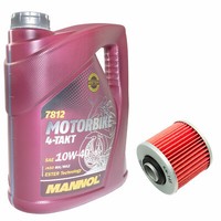 MotoröL ÖLfilter KN145 Set 10W40 4 Liter FüR Yamaha XC 180 XC180 Cygnus