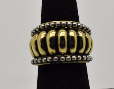 simply unique designer style new two tone Color  fashion jewelry ring size :7   