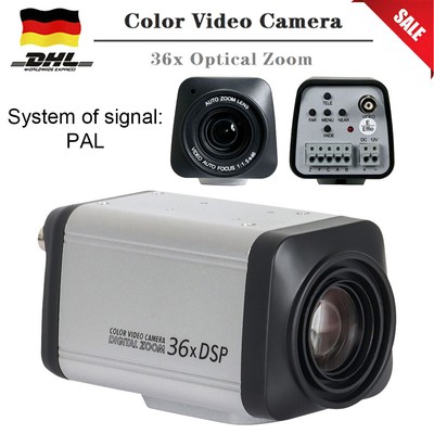 1/4'' Sony 1200TVL 36X Optical Zoom Auto Focus PAL CCTV Color Video Box Kamera