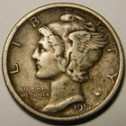 1917 D Mercury Dime 90% Silver VF-Details  "Actual Coin Pictured- Not Cleaned"