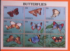 DOMINICA Sc 1914 NH MINISHEET OF 1997 - BUTTERFLIES - (ZN25)