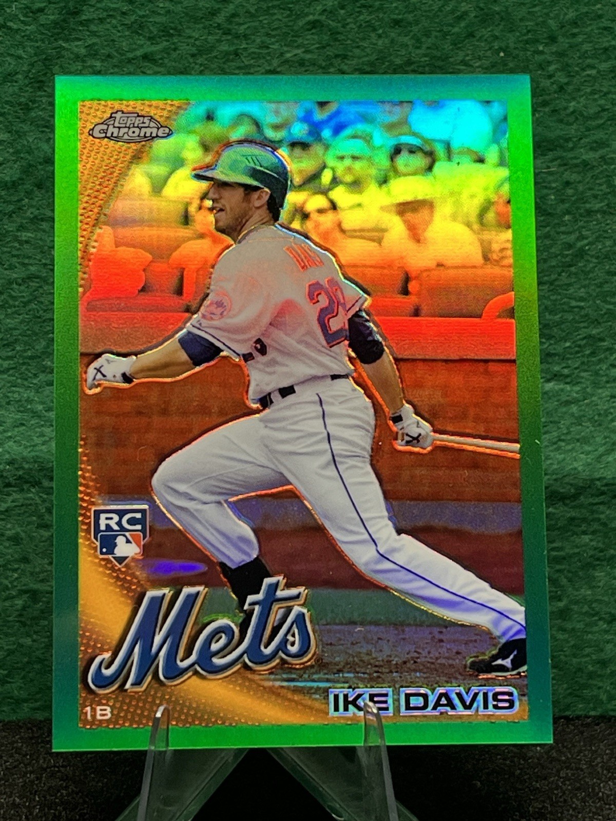 Ike Davis 2010 Topps Chrome #184 Green Refractor /599 (RC)