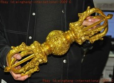 Tibet Buddhism temple bronze Gilt Vajra Dorje Phurpa Exorcism Talisman faqi
