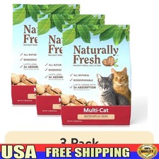 3 Pack New Improved Eco-friendly Multi-Cat Litter Unscente 14 Lb Odor Eliminator