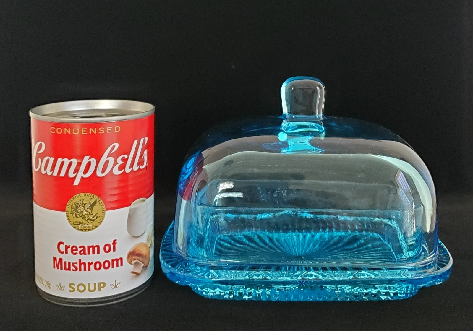 VINTAGE ICE BLUE HEAVY GLASS BUTTER/CHEESE DISH WITH LID
Opens in a new window or tab