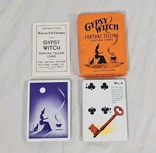 Vintage Gypsy Witch Fortune Telling Playing Cards Jokers Instructions USA Deck