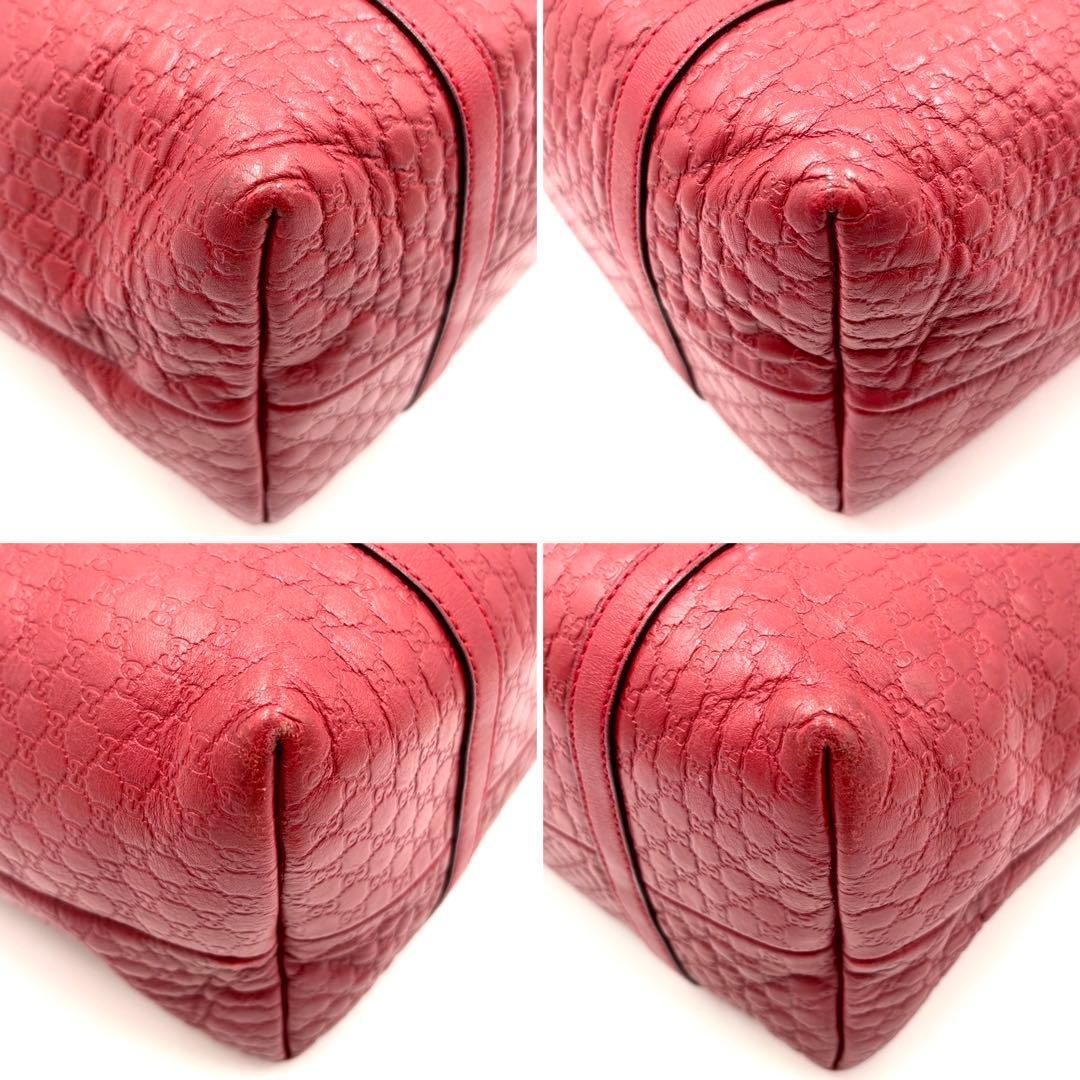 Gucci Tote Bag Red Leather GG Logo Unisex A4 Size Excellent Condition thumbnail 5