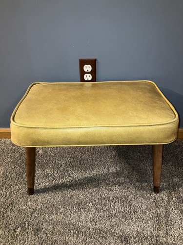 Vintage MCM FOOT STOOL Yellowish/Green Babcock Phillips Ottoman Foot Stool MCM