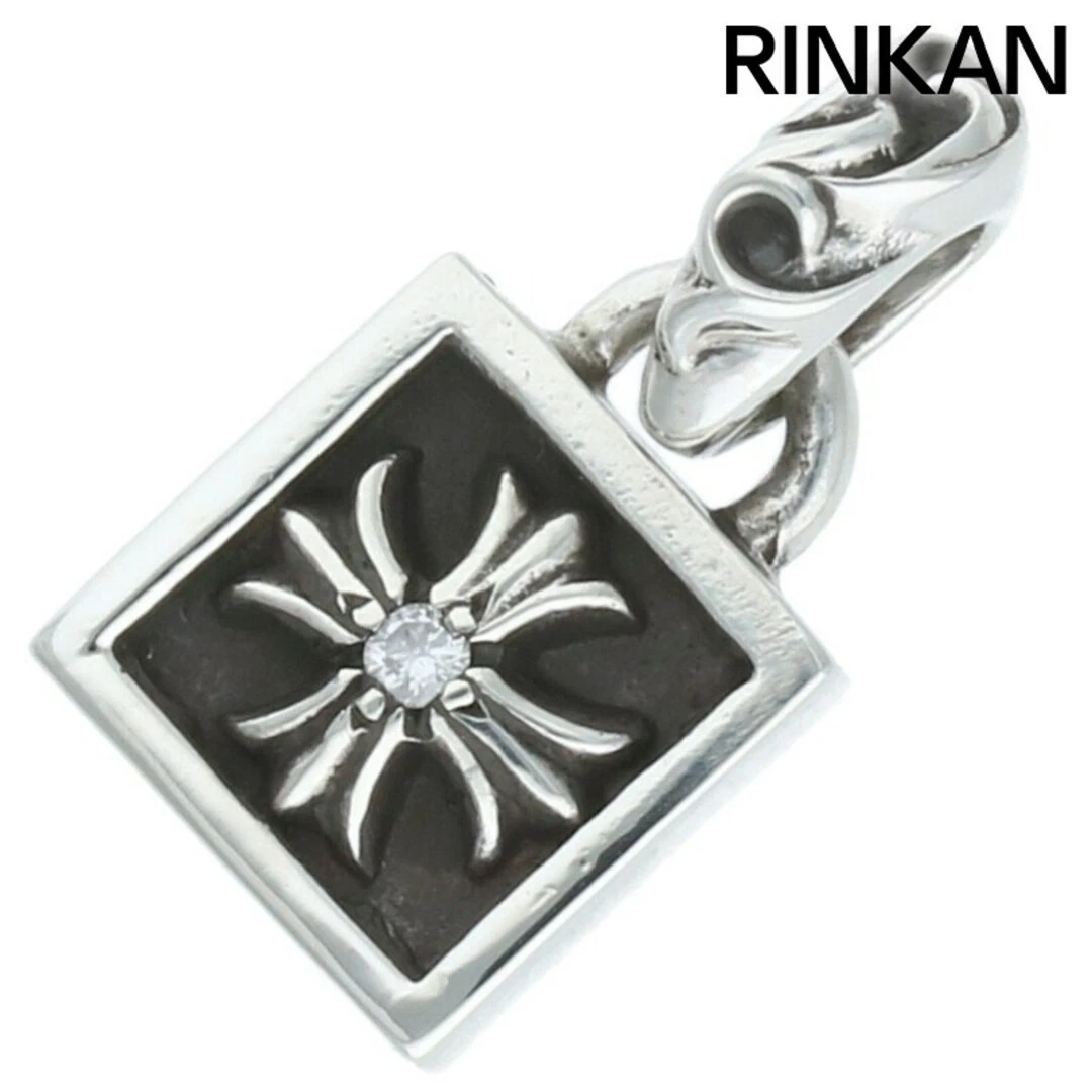 CHROME HEARTS Collana Top Uomo Cromo Cuori Incorniciati Ch Plus 1dia 1 Diamante Charm Argento