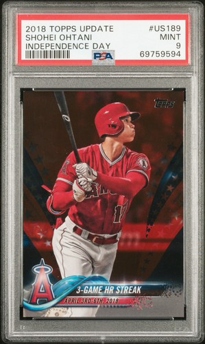 2018 TOPPS UPDATE INDEPENDENCE DAY #US189 SHOHEI OHTANI /76 PSA 9