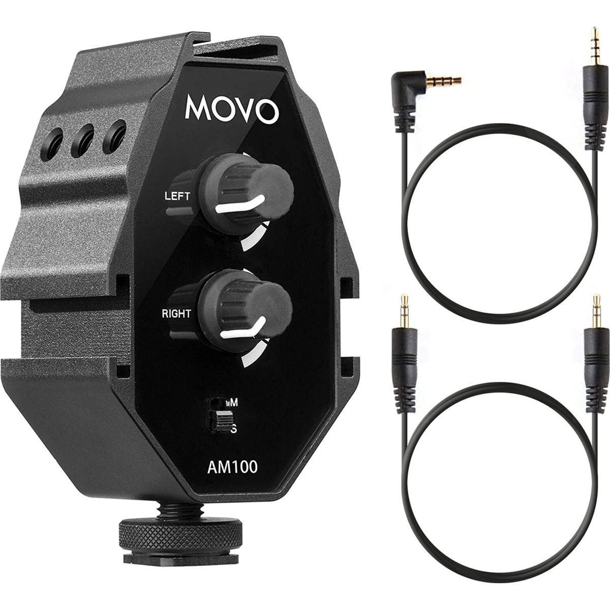 Movo Photo AM100 2-Channel TRS 35mm Microphone Audio Mixer with 3-Cold Shoe Mou 8390₽