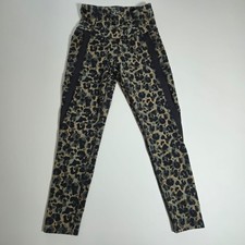 Nicole Miller Leggings Womens Small Brown Animal Print High Rise Ankle Sport
