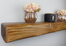 Rustic Fireplace Beam 4x6 Chunky Solid Pine Wood Mantel Shelf Aged Hand Crafted