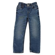 Old Navy Kids Boys Straight Leg Jeans Medium Wash Blue Elastic Back Size 4T 4A