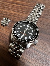 Seiko SKX007J Orologio Subacqueo Nero Japan 21 Jewels, Bracciale Massiccio, Funzionante