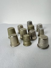 Selection Of Vintage Metal Thimbles Various Sizes