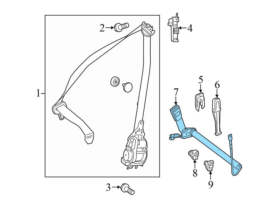 Mercedes-Benz S63 AMG 2014-2020 - Soporte de montaje de hebilla para cinturón de seguridad delantero derecho Foto 3 de 4