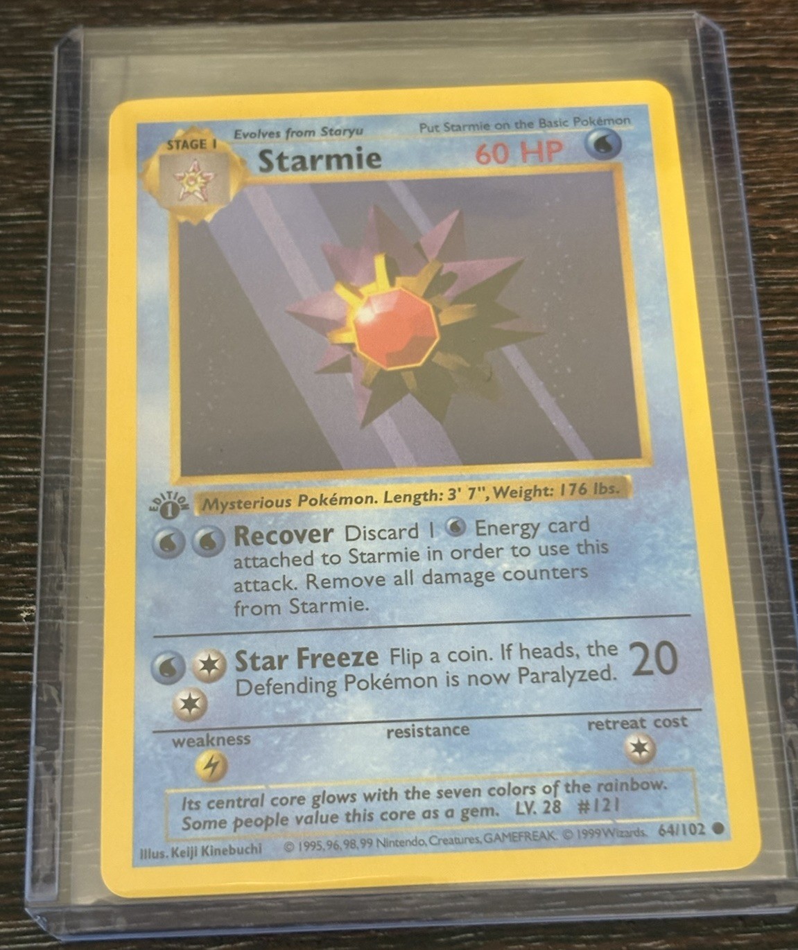 Pokémon Starmie 1st Edition Base Set Shadowless 064/102 Common English 60 HP