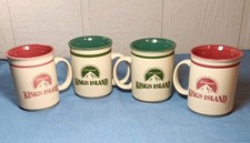 Paramount's Kings Island Mugs Lot Of 4 Red Green Vintage Collectible Flawed