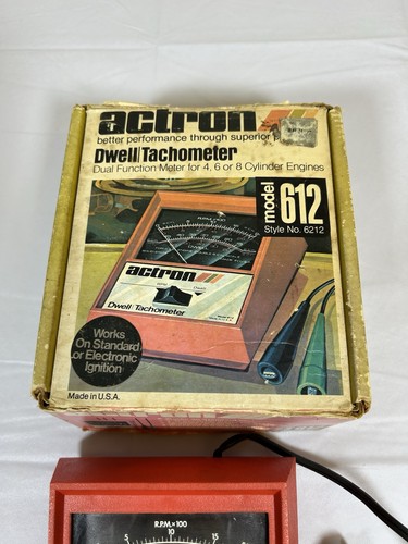 Vintage ACTRON Dwell Tach Tachometer Model 612 Dual Function ~ Made In USA - Picture 3 of 4