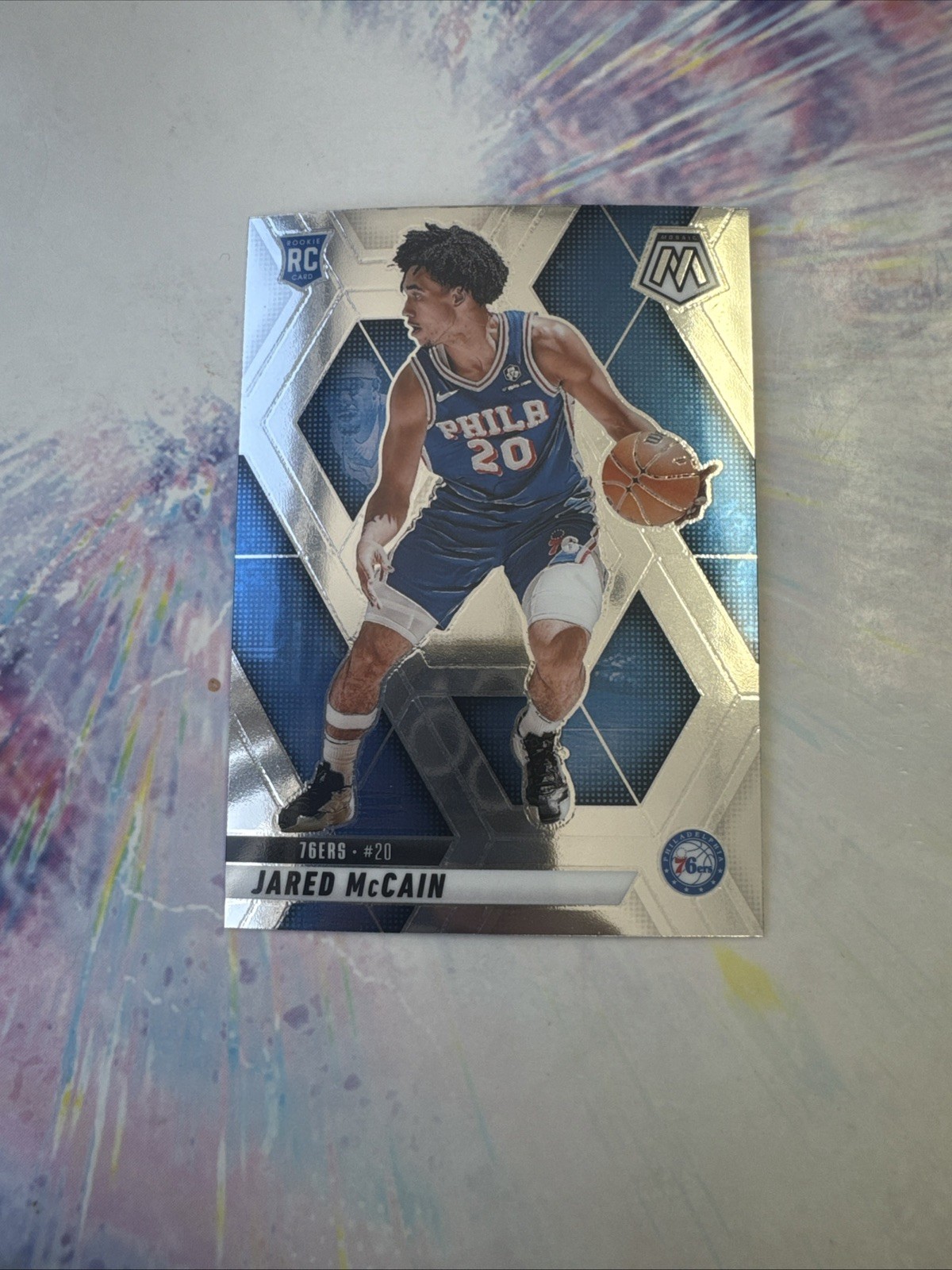 Jared McCain 2024-25 Mosaic Silver Prizm #228 (RC)  -  PHILADELPHIA 76ers