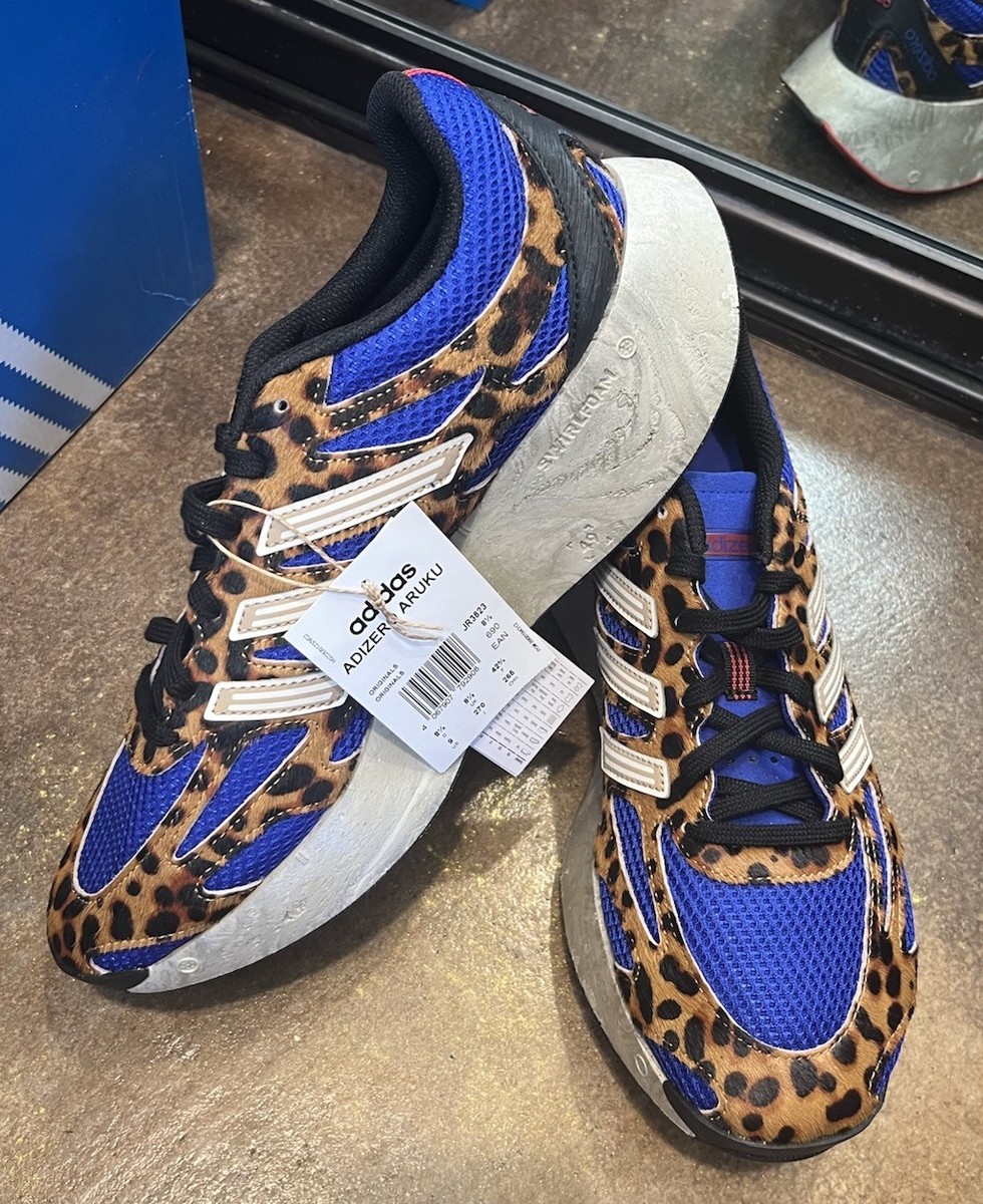 Adidas Unisex Adizero Aruku Runner Black Ruby Lucid Blue Leopard