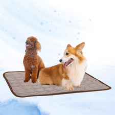 Pet Cat Dog Cooling Mat Washable Waterproof Self Cooling Blanket Brown, Small 