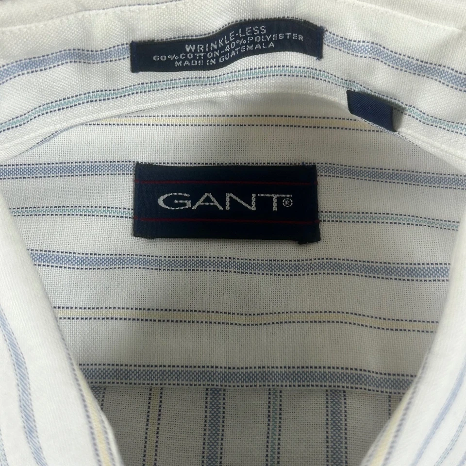 Camisa de vestir para hombre GANT sin arrugas a rayas con botones talla 16 34/35 Foto 3 de 4