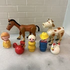 Vintage Little People Fisher Price Lot - Figures With Animals