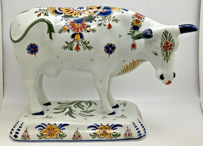Royal Delft De Koninklijke Porceleyne Fles 1989 Polychrome BULL / COW Figurine