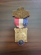 Vintage 1937 American Legion Foreign Pilgrimage FH Noble & Co Badge Medal