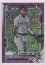 2021 Bowman Chrome Prospects Fuchsia Shimmer Refractor /199 Julio Carreras 09an