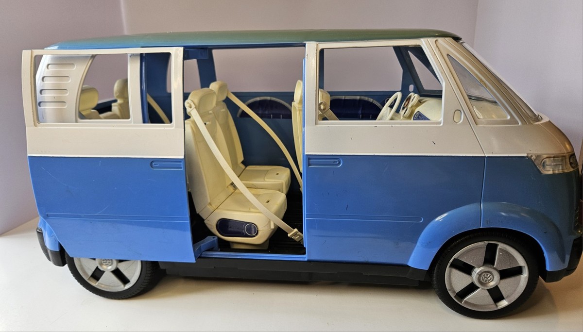 Vintage Barbie Volkswagen Microbus VW Bus Blue Mattel 2002~Please