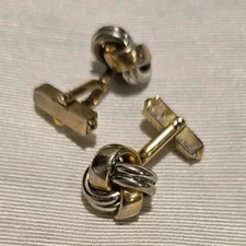 1950s Vintage Swank Two-tone Knot Cufflinks
