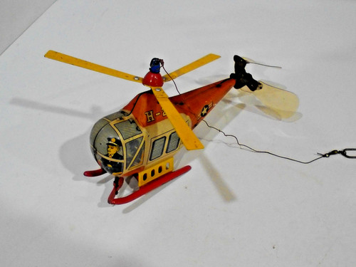 US AIR FORCE HELICOPLER--WINDUP- ALL TIN-MADE N JAPAN-WORK