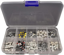 250Pcs Tactile Tact Push Button Switch Assorted Kit 2P 4 Pin SMD PCB Momentary S