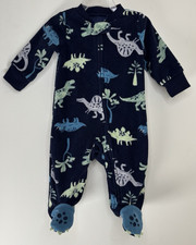 Carter  s Just One You Blue Baby Boy 3M Dinosaur Fleece Footed Pajamas Sleeper